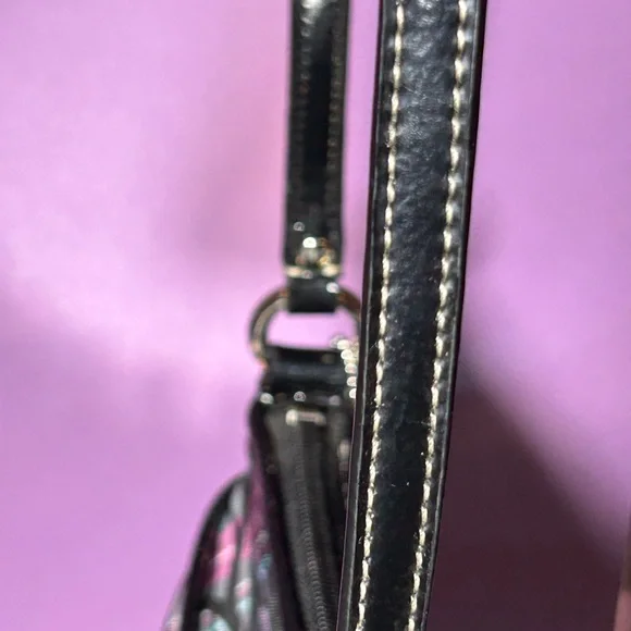 Coach Tartan Black and Pink Plaid Crossbody Approx. 8.5” x 6” - Picture 8 of 9